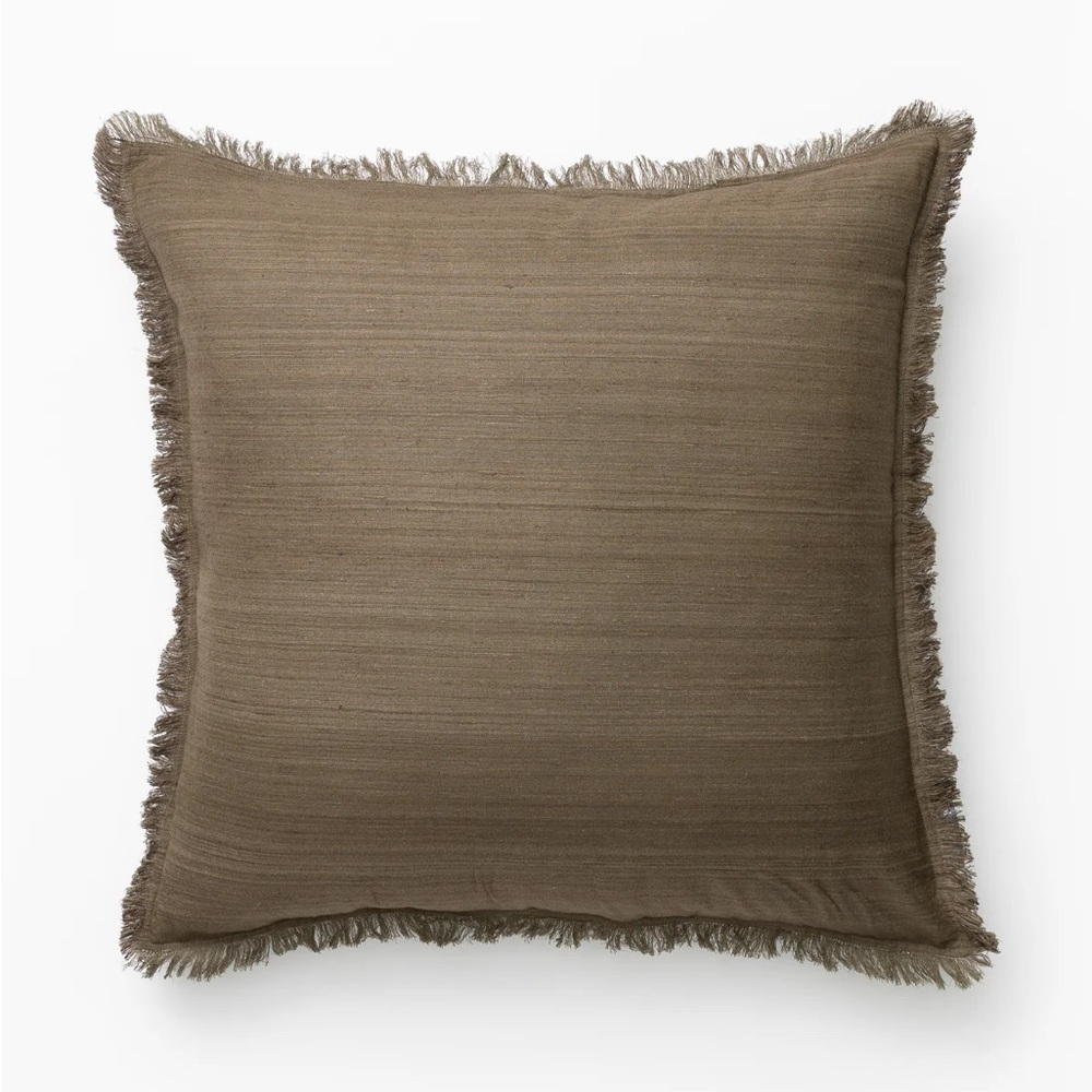 NWT Studio McGee Abbey Silk Fringe Pillow Cover GREEN 24x24